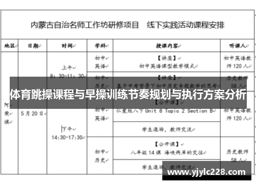 体育跳操课程与早操训练节奏规划与执行方案分析